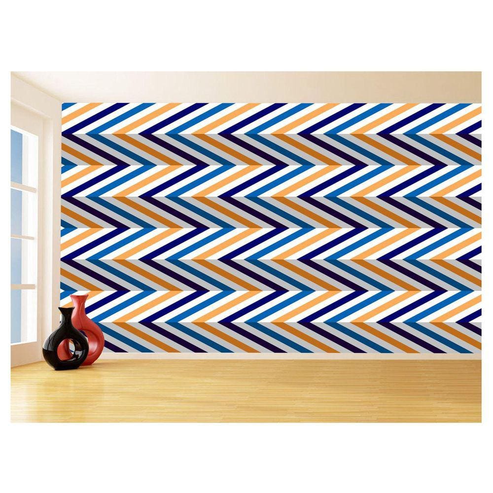 Papel De Parede 3D Sala Chevron Zig Zag Listras 3,5M Zig45