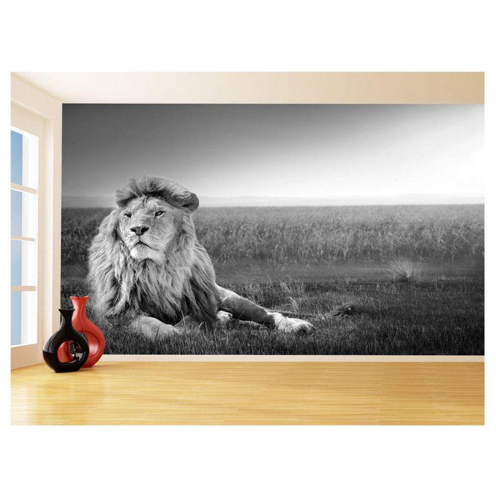 Papel De Parede 3D Animais Leão África Safari 3,5M Anm464