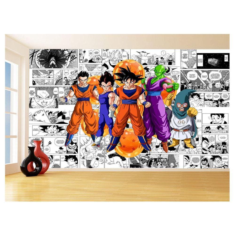 Papel De Parede Dragon Ball Goku Vegeta Anime 3,5M Dbz179