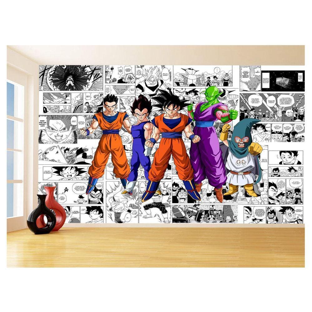 Papel De Parede Dragon Ball Goku Vegeta Anime 3,5M Dbz180