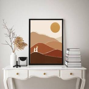 Quadro Decorativo 24x18cm Vidro - Moldura Madeira Branca