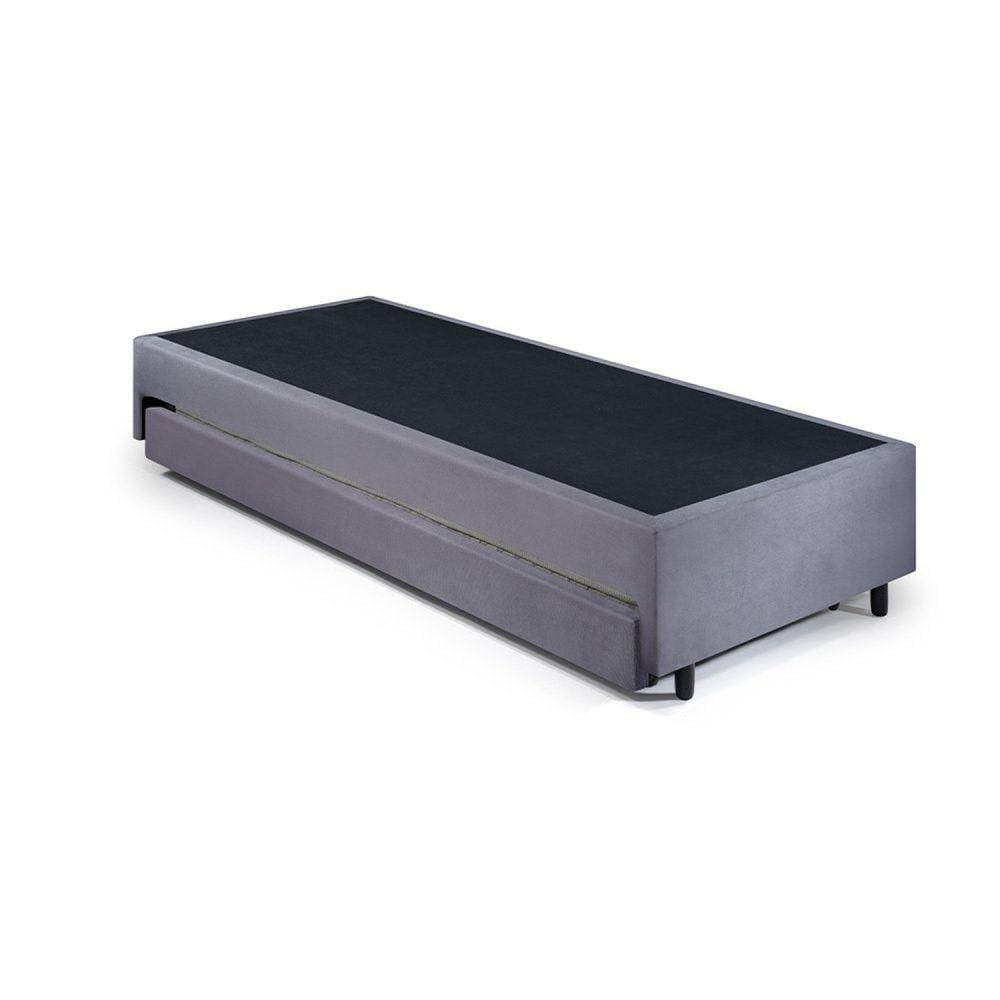 Base Box Solteiro com Cama Auxiliar King 96x203x28 Cm Cinza