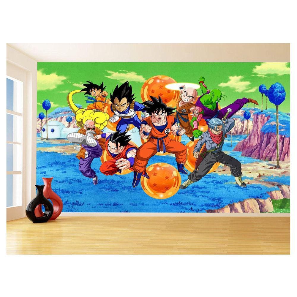 Papel De Parede Dragon Ball Goku Vegeta Anime 3,5M Dbz386