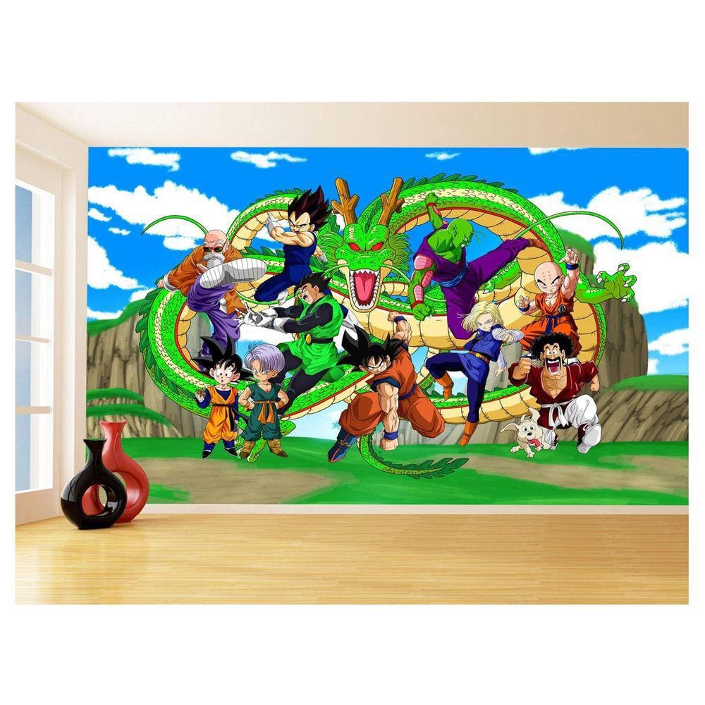 Papel De Parede Dragon Ball Goku Vegeta Anime 3,5M Dbz445