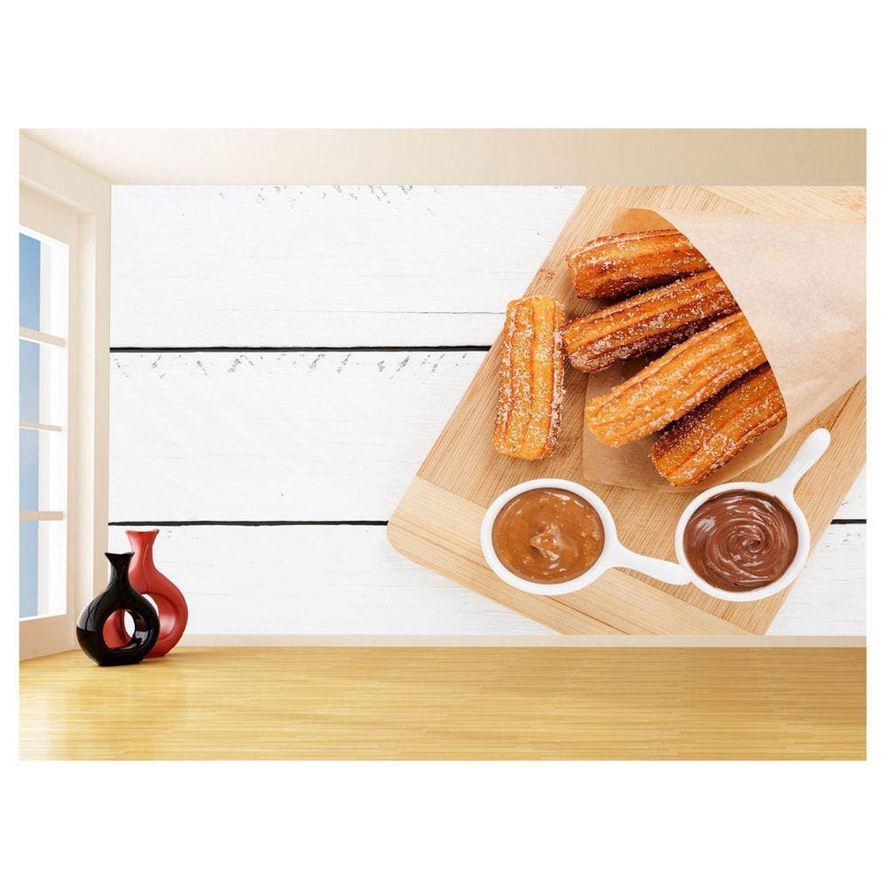 Papel De Parede 3D Alimentos Churros Recheados 3,5M Al346