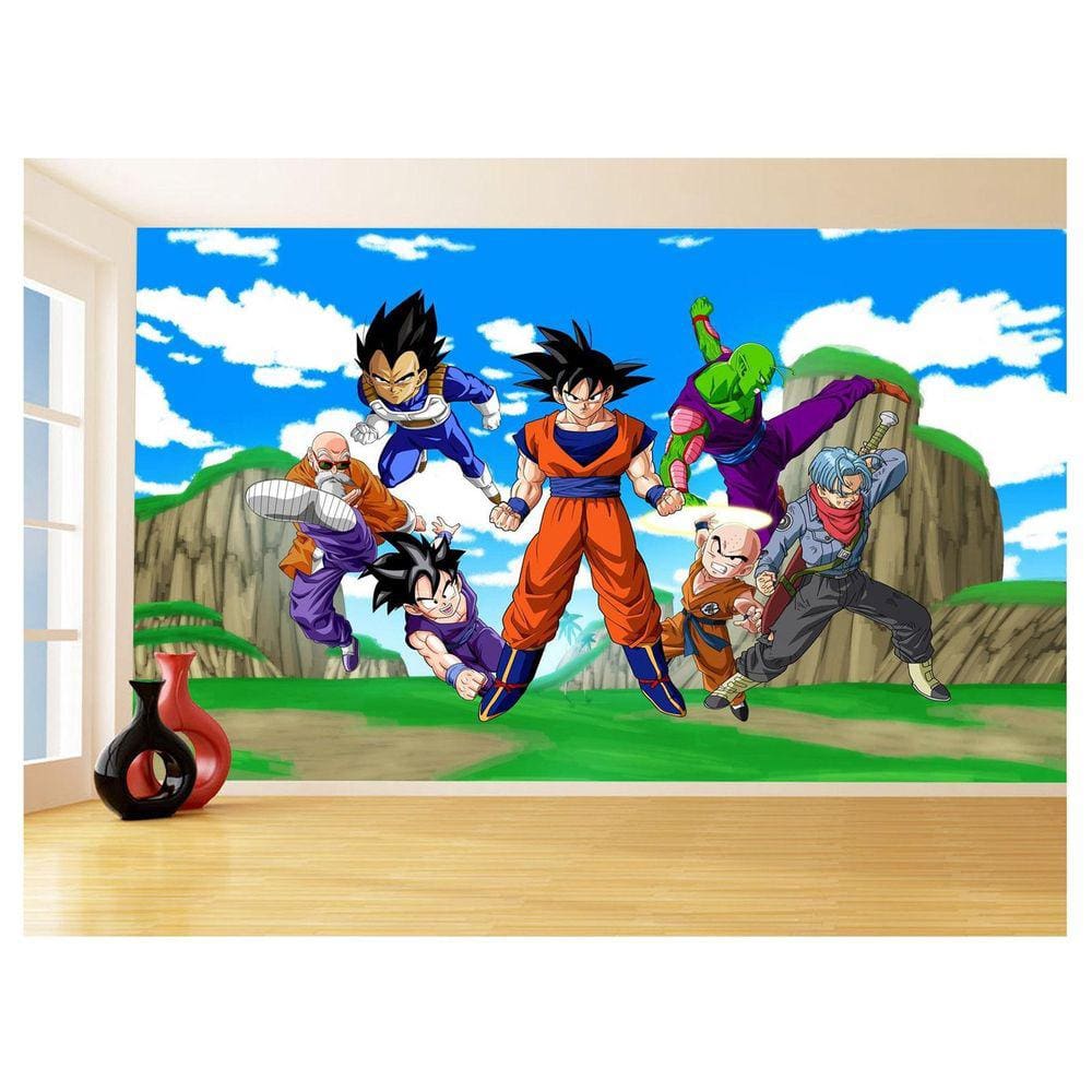 Papel De Parede Dragon Ball Goku Vegeta Anime 3,5M Dbz449