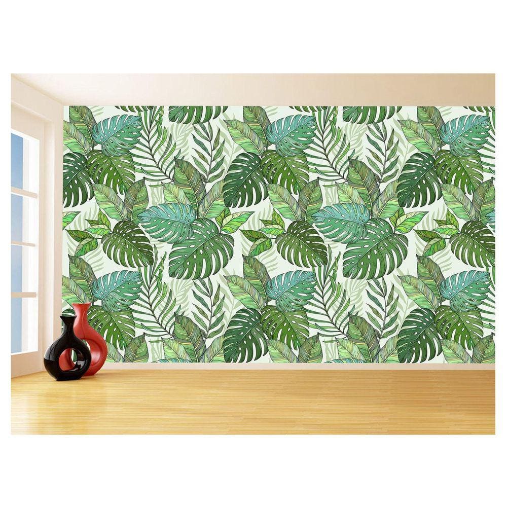 Papel De Parede 3D Textura Folhas Tropicais Mata 3,5M Txt71