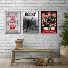 Rocky Balboa 45x34cm - Kit com Vidro e Moldura Branca