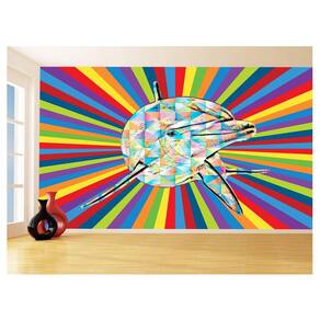 Papel De Parede 3D Animais Pop Art Golfinho Cor 3,5M Pxa289