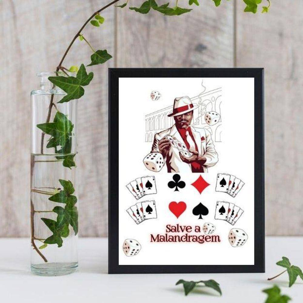 Quadro Zé Pelintra 33x24cm Madeira Branca