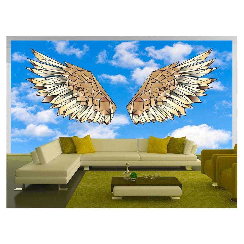 Papel De Parede 3D Arte Asas Selfie Insta Cores 3,5M Tra319