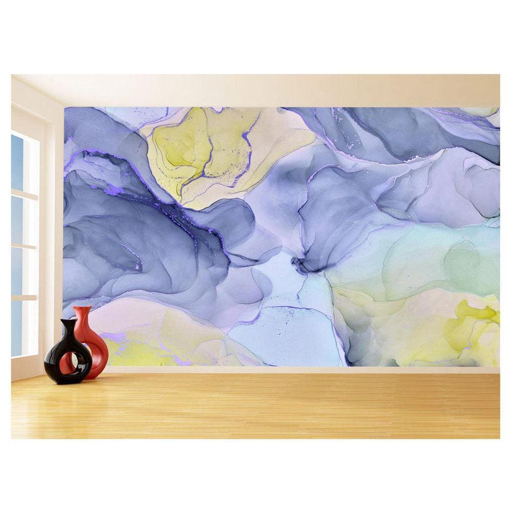 Papel De Parede 3D Estilo Marmore Tintas Cores 3,5M Mbr154
