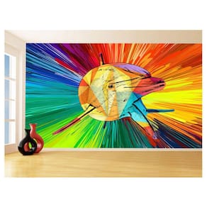 Papel De Parede 3D Animais Pop Art Golfinho Cor 3,5M Pxa280