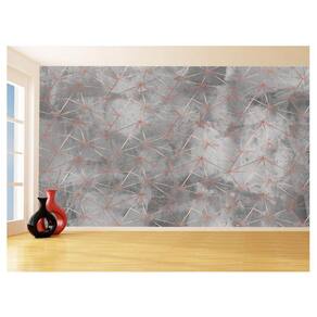 Papel De Parede 3D Concreto Linhas Dourado Rose 3,5M Kkt230