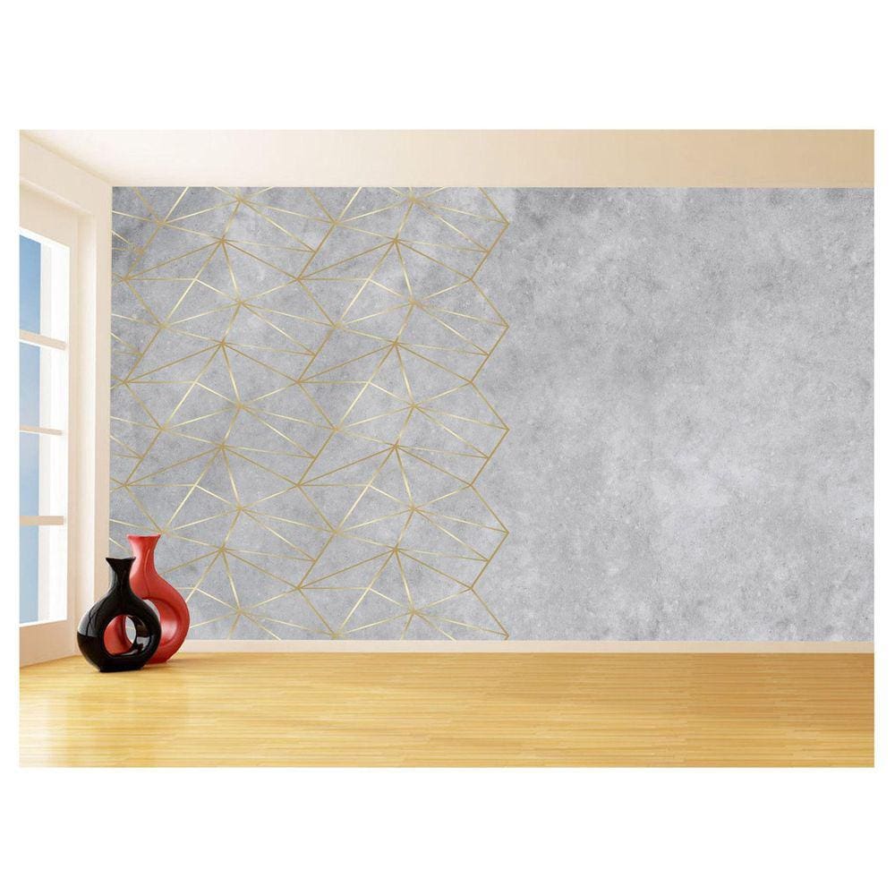Papel De Parede 3D Concreto Queimado Risco Bege 3,5M Kkt97