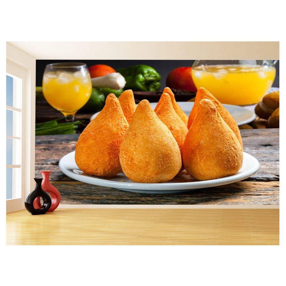 Papel De Parede Alimentos Salgados Coxinha Bar 3,5M Al532