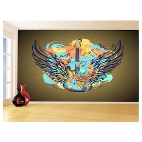 Papel De Parede Musica Guitarra Arte Graffiti 3,5M Mus112