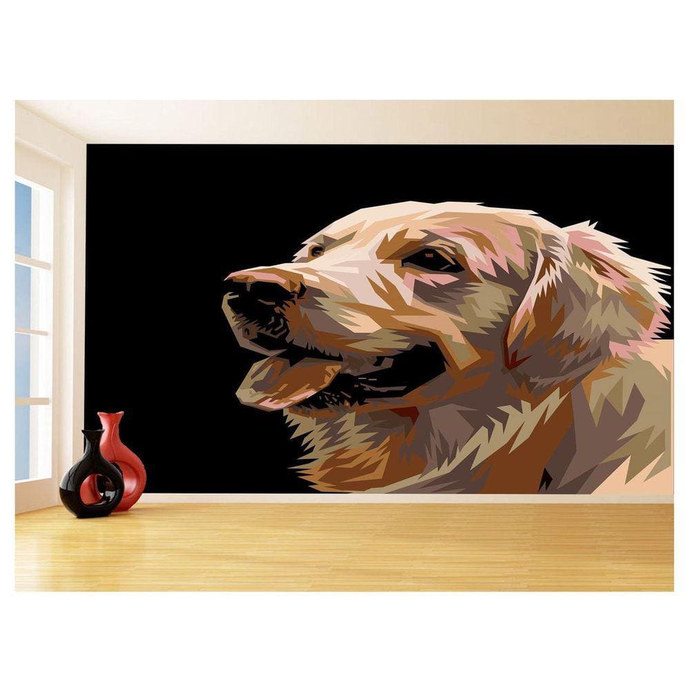 Papel De Parede 3D Animais Cachorro Golden Arte 3,5M Anm369