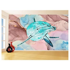 Papel De Parede 3D Animais Pop Art Golfinho Cor 3,5M Pxa274