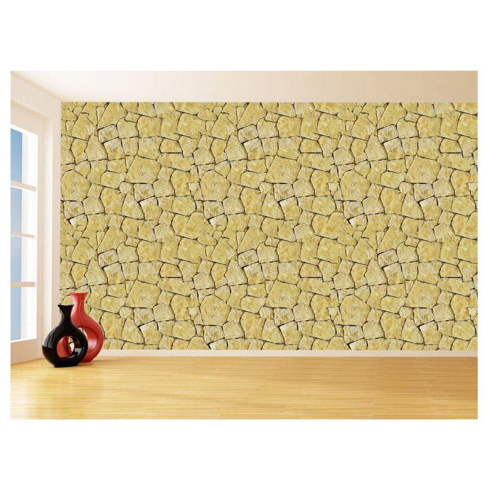 Papel De Parede 3D Pedras Sala Quarto Cozinha 3,5M Stn01