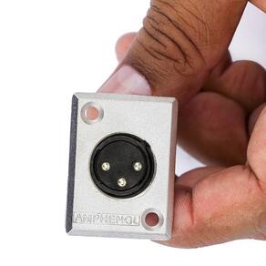 Conector Xlr Macho Painel, Ac3Mmp Metal - Amphenol