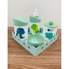 Kit Higiene Dino Baby Verde C/Quadrada Verde