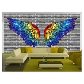 Papel De Parede 3D Arte Asas Selfie Insta Cores 3,5M Tra443