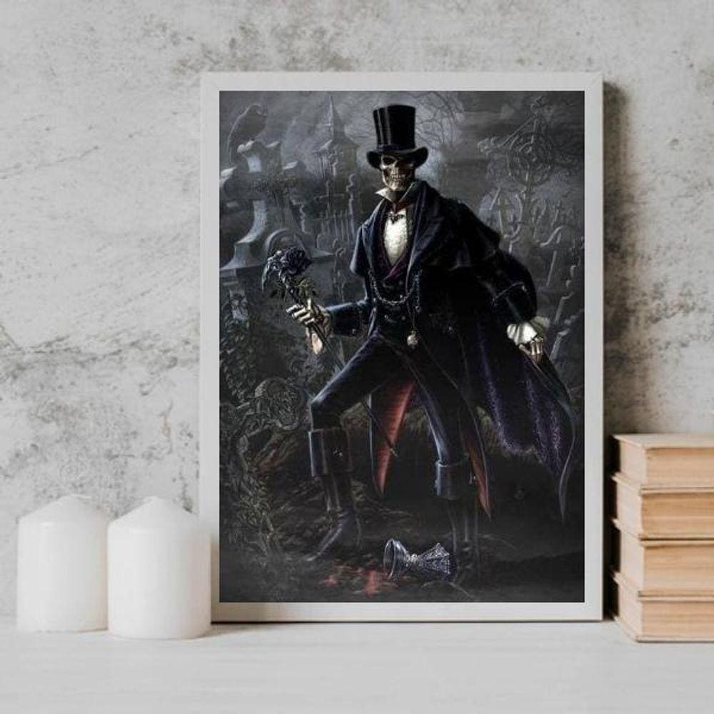 Quadro Umbanda Exú Caveira 33X24Cm Branca