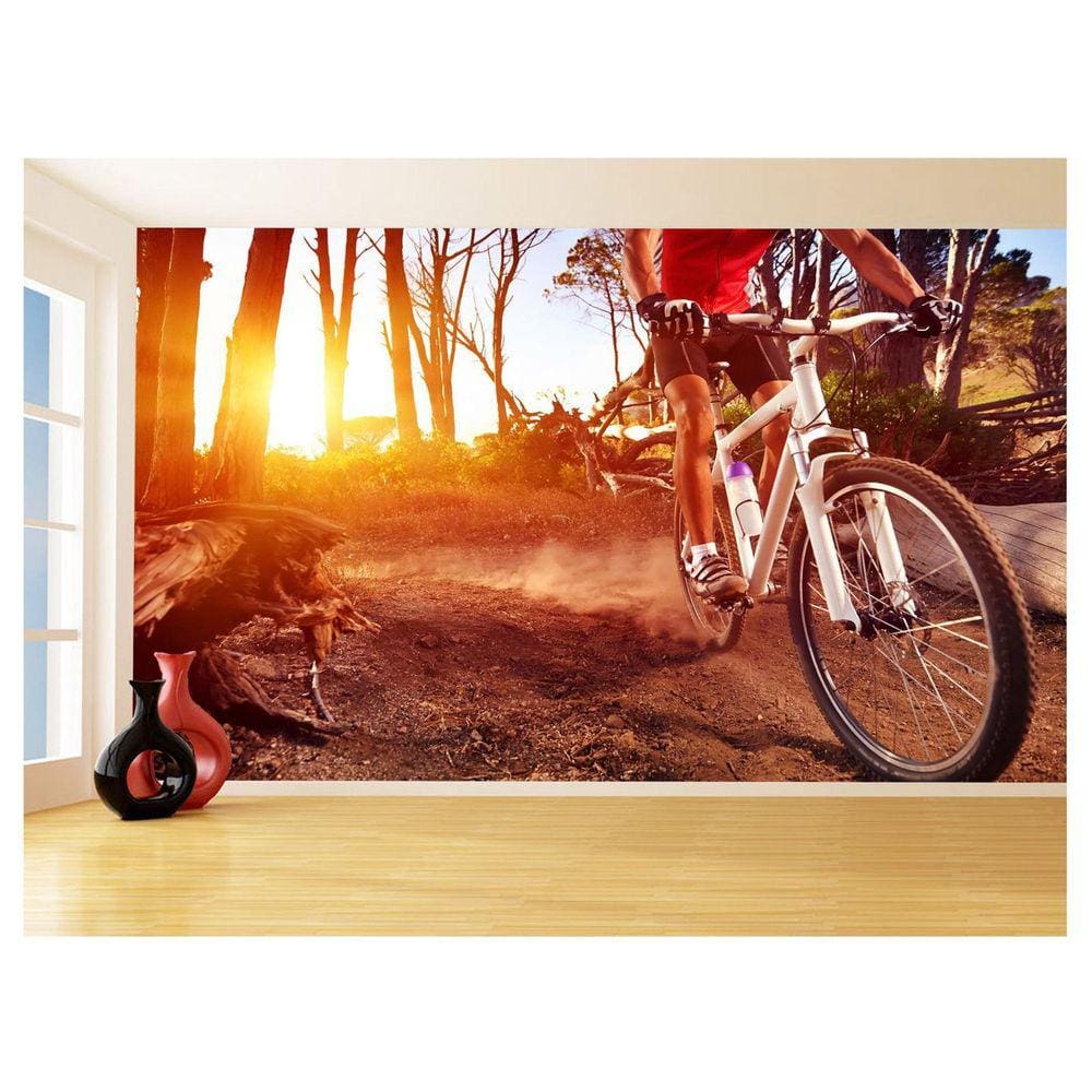 Papel De Parede Mountain Bike Ar Livre Passeio 3,5M Aca39