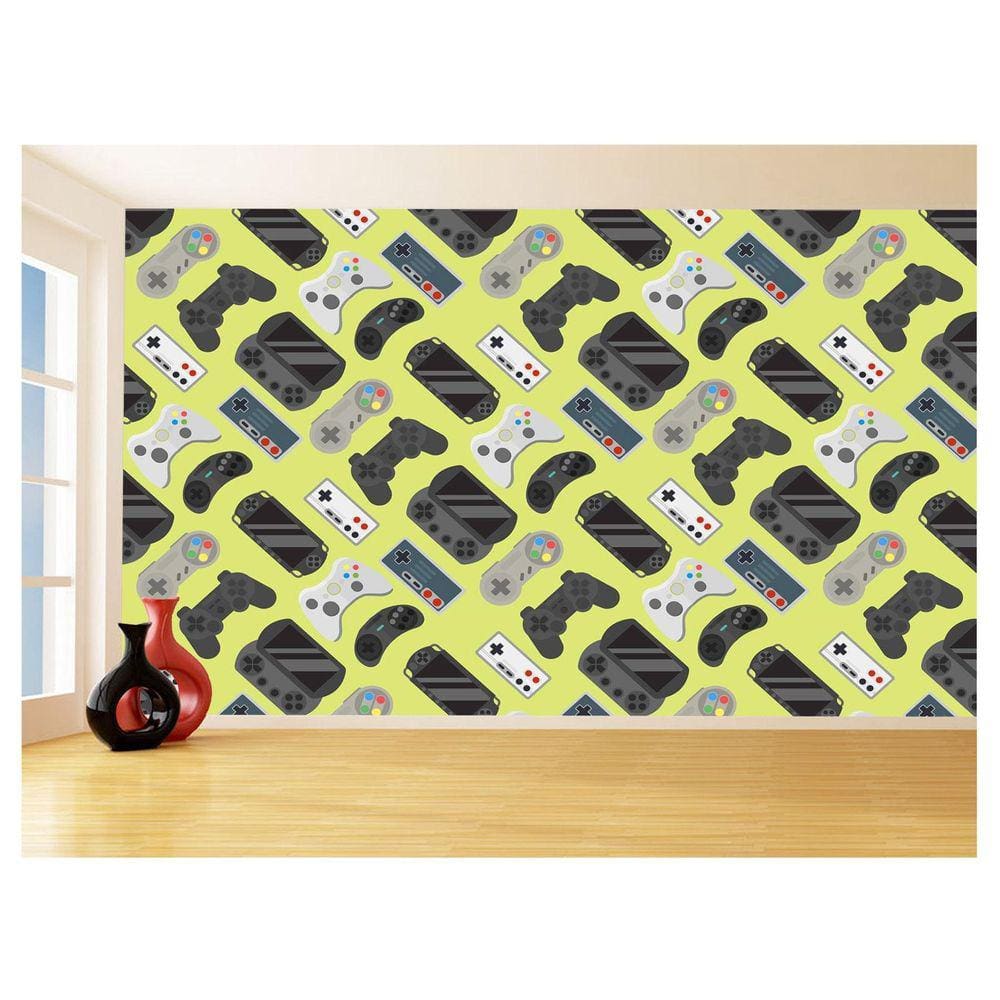 Papel De Parede 3D Infantil Controle Game Jogo 3,5M Azs277