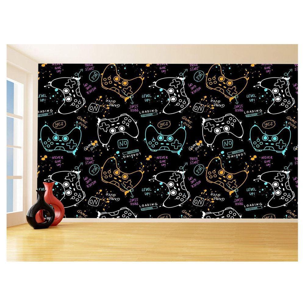Papel De Parede 3D Infantil Controle Game Jogo 3,5M Azs284