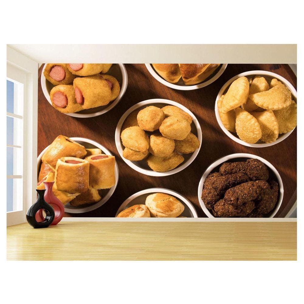 Papel De Parede Alimentos Salgados Coxinha Bar 3,5M Al517