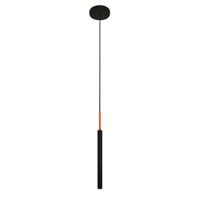 Luminária Pendente Teto Tubo Sala Quarto Preto Cobre 40Cm