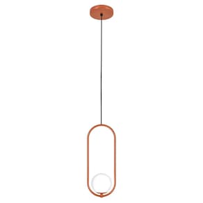 Luminária Lustre Pendente Teto Arco Globo Vidro Lavabo Cobre