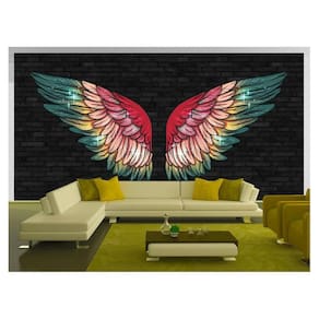 Papel De Parede 3D Arte Asas Selfie Insta Cores 3,5M Tra439