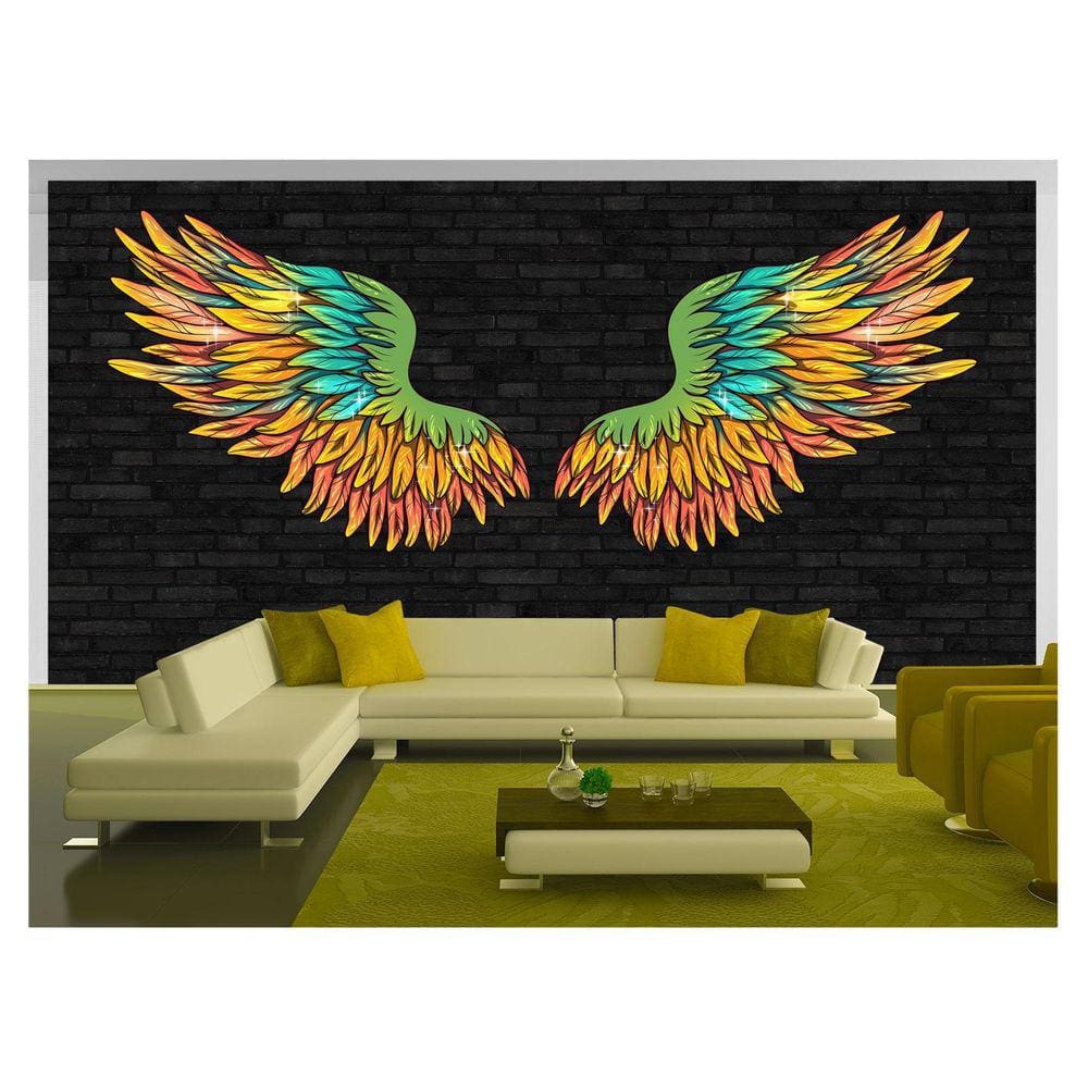 Papel De Parede 3D Arte Asas Selfie Insta Cores 3,5M Tra438