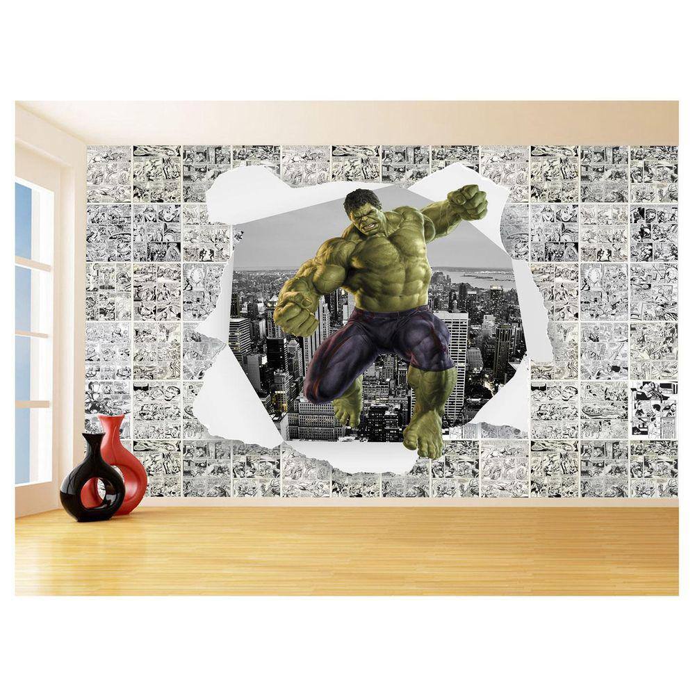 Papel De Parede 3D Heróis Página Quadrinhos Hq 3,5M Nhma238