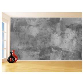 Papel De Parede 3D Concreto Queimado Liso Cinza 3,5M Kkt08