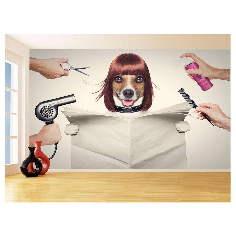 Papel De Parede Animal Cão Petshop Banho Tosa 3,5M Anm382