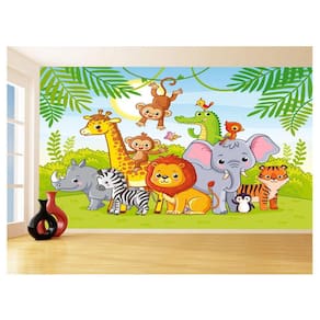 Papel De Parede Infantil Zoo Safari Leão Baby 3,5M Azs346