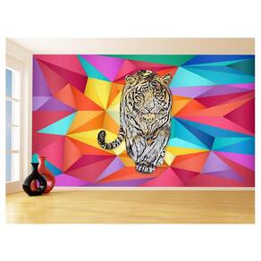 Papel De Parede 3D Animais Pop Art Tigre Felino 3,5M Pxa134