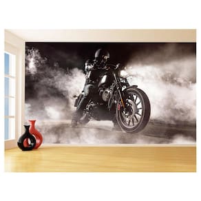 Papel De Parede 3D Moto Custom Chopper Viagem 3,5M Bkm113