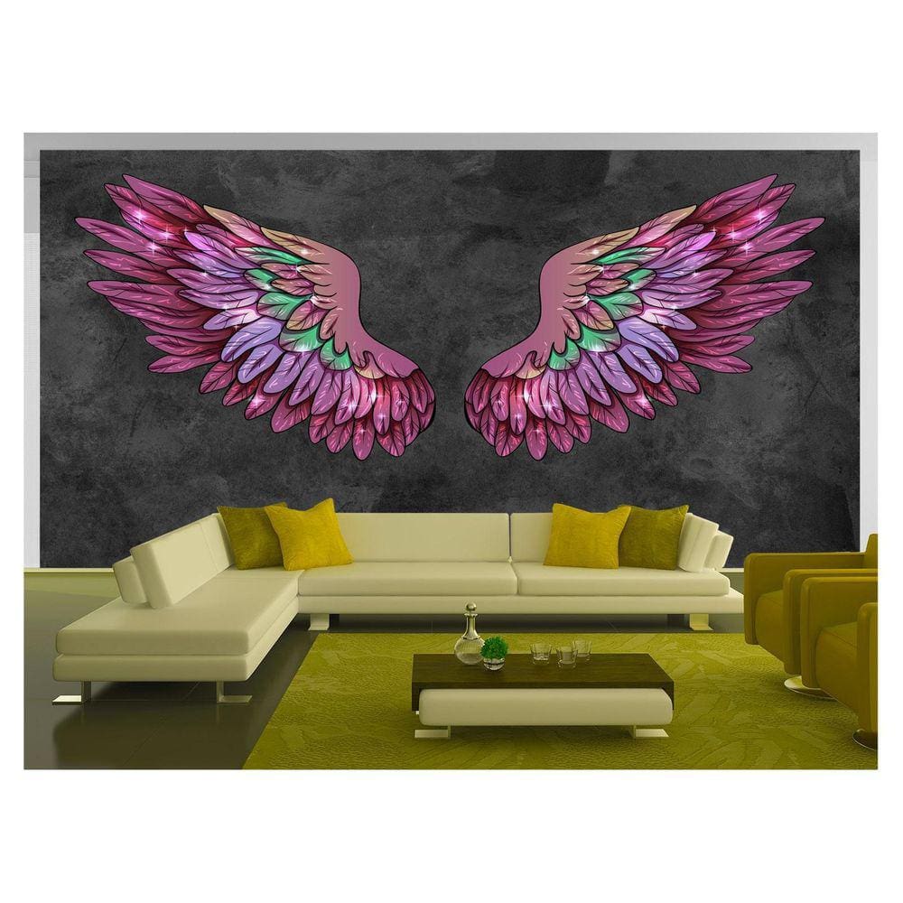 Papel De Parede 3D Arte Asas Selfie Insta Cores 3,5M Tra401