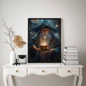 Quadro Decorativo Mago Vidente 33X24Cm - Com Vidro