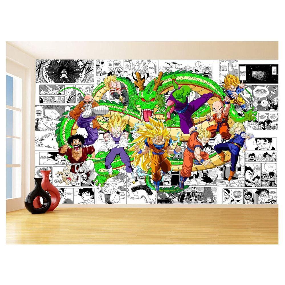 Papel De Parede Dragon Ball Goku Vegeta Anime 3,5M Dbz214