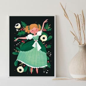Quadro Decorativo Retrô Menina Camponesa 24X18Cm - Com Vidro