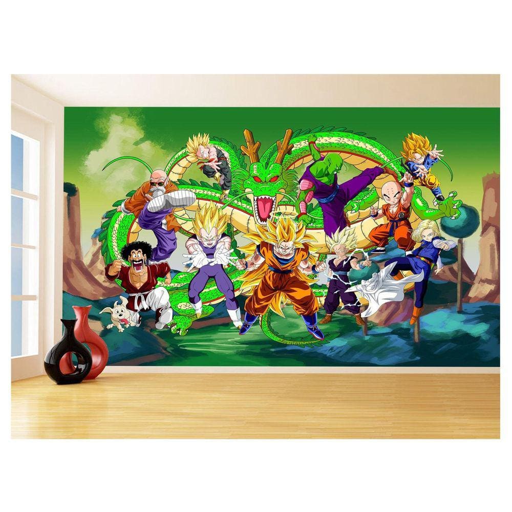 Papel De Parede Dragon Ball Goku Vegeta Anime 3,5M Dbz291