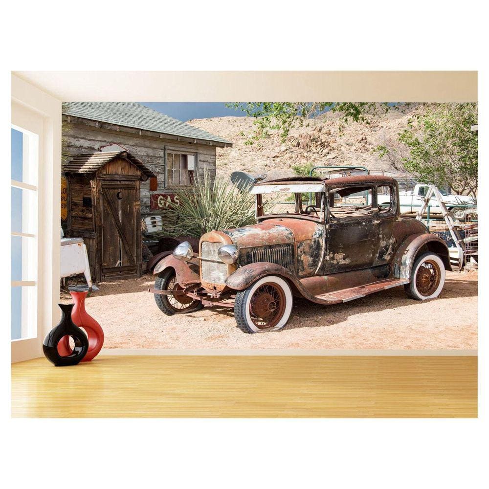 Papel De Parede 3D Carro Antigo Hot Rod Custom 3,5M Cxr91