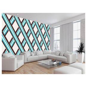 Papel De Parede 3D Listras Cores Padrão Diagonal 3,5M Lst03