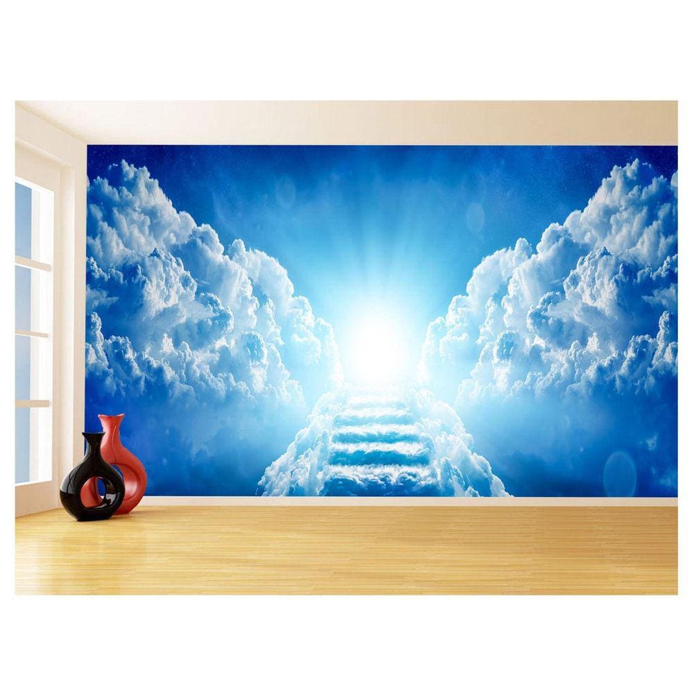 Papel De Parede 3D Religioso Escada Paraíso Céu 3,5M Rl73